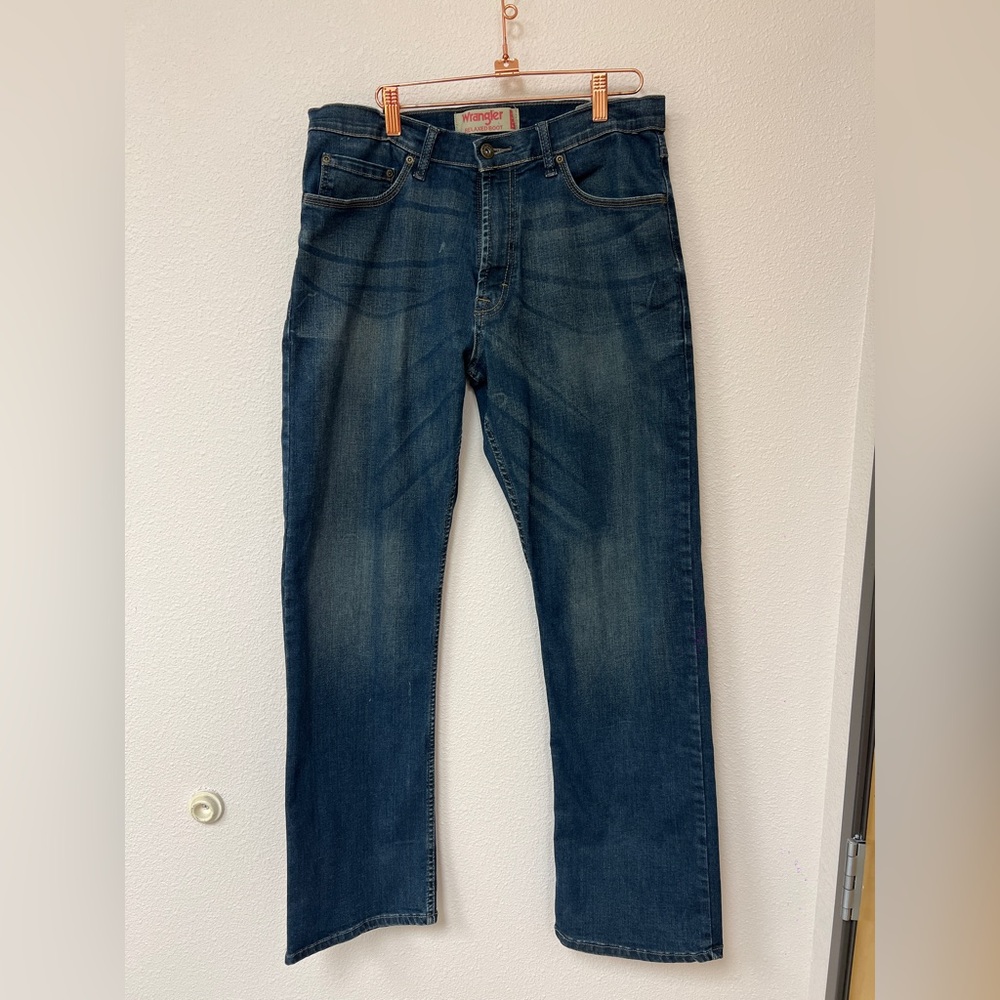 Wrangler Men's Dark Blue Straight Jeans Size 32x32